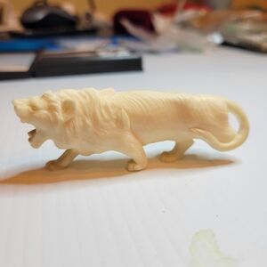 Vintage Rare carved lion  body figurine statue collectors piece